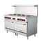 60 In. Commercial Electric Range with 10 Burners and 2 Standard Electric Ovens in Stainless Steel - 208V 3-Phase