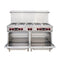 60 In. Commercial Electric Range with 10 Burners and 2 Standard Electric Ovens in Stainless Steel - 208V 3-Phase