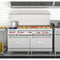 60 in. Dual Oven Commercial Range with 48 in. Griddle and 2 Burners in Stainless-Steel