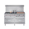 60 in. 6 Burner Commercial Natural Gas Range with 24 in. Griddle in Stainless-Steel