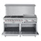 60 in. 6 Burner Commercial Natural Gas Range with 24 in. Griddle in Stainless-Steel
