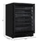 Reserve 24 in. Under-Counter Panel Ready Dual Zone Built-in Wine Cooler with Black Shelves and 45 Bottle Capacity in Black