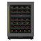 Reserve 24 in. Under-Counter Panel Ready Dual Zone Built-in Wine Cooler with Black Shelves and 45 Bottle Capacity in Black