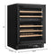 Reserve 24 in. Under-Counter Panel Ready Dual Zone Built-in Wine Cooler with 45 Bottle Capacity and Wooden Shelves in Black