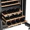 Reserve 24 in. Under-Counter Panel Ready Dual Zone Built-in Wine Cooler with 45 Bottle Capacity and Wooden Shelves in Black