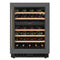 Reserve 24 in. Under-Counter Panel Ready Dual Zone Built-in Wine Cooler with 45 Bottle Capacity and Wooden Shelves in Black