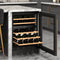 Reserve 24 in. Under-Counter Panel Ready Dual Zone Built-in Wine Cooler with 45 Bottle Capacity and Wooden Shelves in Black