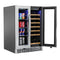 24 in. Dual Zone, Full Glass Door, 21-Bottle/60-Can Wine and Beverage Cooler, Freestanding or Built-in Unit, 4 cu ft