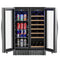 24 in. Dual Zone, Full Glass Door, 21-Bottle/60-Can Wine and Beverage Cooler, Freestanding or Built-in Unit, 4 cu ft.