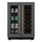 Reserve 24 in. French Door Dual Zone Panel Ready Under-Counter Cooler with Black Shelves and 20 Bottle Capacity in the Right Zone and 2.1 Cu. Ft. on the Left in Black
