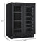 Reserve 24 in. French Door Dual Zone Panel Ready Under-Counter Cooler with Black Shelves and 20 Bottle Capacity in the Right Zone and 2.1 Cu. Ft. on the Left in Black