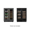 Reserve 24 in. French Door Dual Zone Panel Ready Under-Counter Cooler with Wooden Shelves and 20 Bottle Capacity in the Right Zone and 2.1 Cu. Ft. on the Left in Black