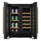 Reserve 24 in. French Door Dual Zone Panel Ready Under-Counter Cooler with Wooden Shelves and 20 Bottle Capacity in the Right Zone and 2.1 Cu. Ft. on the Left in Black