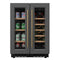 Reserve 24 in. French Door Dual Zone Panel Ready Under-Counter Cooler with Wooden Shelves and 20 Bottle Capacity in the Right Zone and 2.1 Cu. Ft. on the Left in Black