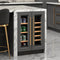Reserve 24 in. French Door Dual Zone Panel Ready Under-Counter Cooler with Wooden Shelves and 20 Bottle Capacity in the Right Zone and 2.1 Cu. Ft. on the Left in Black