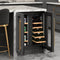Reserve 24 in. French Door Dual Zone Panel Ready Under-Counter Cooler with Wooden Shelves and 20 Bottle Capacity in the Right Zone and 2.1 Cu. Ft. on the Left in Black
