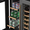 Reserve 24 in. French Door Dual Zone Panel Ready Under-Counter Cooler with Wooden Shelves and 20 Bottle Capacity in the Right Zone and 2.1 Cu. Ft. on the Left in Black