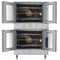 38 in. Full Size Double Commercial LP Convection Oven 108,000 BTU Total with Stacking Kit and Casters