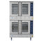 38 in. Full Size Double Commercial LP Convection Oven 108,000 BTU Total with Stacking Kit and Casters