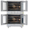 38 in. Full Size Double Commercial Natural Gas Convection Oven 108,000 BTU Total with Stacking Kit