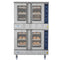 38 in. Full Size Double Commercial Natural Gas Convection Oven 108,000 BTU Total with stacking And Casters