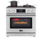 36 in. Electric Professional Range with Tilt Panel and Digital controls, Self-Cleaning, 16300W of Power, 240V in Stainless-Steel