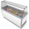 70 in. 12 Tub Ice Cream Dipping Cabinet Display Freezer with Sliding Glass Door and Sneeze Guard, 20 cu. ft