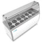 70 in. 12 Tub Ice Cream Dipping Cabinet Display Freezer with Sliding Glass Door and Sneeze Guard, 20 cu. ft