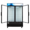 53 in. 42 cu. ft. Commercial Indoor Two Glass-Door Ice Merchandiser Freezer in Black