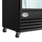 53 in. 42 cu. ft. Commercial Indoor Two Glass-Door Ice Merchandiser Freezer in Black