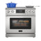 Reserve 36 in. Electric Induction Range Oven with Ceramic Glass Cooktop, True Convection, 240V, 6.0 Cu. Ft., Air Fry, Sync Burners, CSA Certified in Stainless Steel