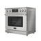 Reserve 36 in. Electric Induction Range Oven with Ceramic Glass Cooktop, True Convection, 240V, 6.0 Cu. Ft., Air Fry, Sync Burners, CSA Certified in Stainless Steel