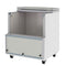 34 in. Commercial Milk Cooler for School and Cafeteria, 8 Crate Capacity with Heavy Duty Casters in Stainless Steel and White