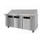 70 in. Commercial 3-Door Refrigerated Mega Salad and Sandwich Prep Table, 30 Pan Capacity and 22 Cu. Ft. of Storage in Stainless-Steel
