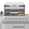 Reserve Outdoor Kitchen Island with 6 Burner Grill and Side Burner, Sink, Storage Cabinet and Beverage Refrigerator in Stainless-Steel