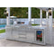Reserve Outdoor Kitchen Island with 6 Burner Grill and Side Burner, Sink, Storage Cabinet and Beverage Refrigerator in Stainless-Steel