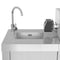 Reserve Outdoor Kitchen Island with 6 Burner Grill and Side Burner, Sink, Storage Cabinet and Beverage Refrigerator in Stainless-Steel