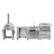 Outdoor Kitchen Series Modular Kitchen with a Wood fire Pizza Oven, Refrigerator Cabinet, Double Refrigerator Drawers, Sink and a 30 in. BBQ Grill and Cabinet in Stainless-Steel