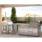 Outdoor Kitchen Series Modular Kitchen with a Wood fire Pizza Oven, Refrigerator Cabinet, Double Refrigerator Drawers, Sink and a 30 in. BBQ Grill and Cabinet in Stainless-Steel