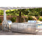 Outdoor Kitchen Series Modular Kitchen with a Dual Fuel Pizza Oven, Refrigerator and Cabinet, Double Refrigerator Drawers, Sink and 30 in. BBQ Grill and Cabinet in Stainless-Steel