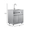 Outdoor Kitchen Series Modular Kitchen with a Dual Fuel Pizza Oven, Refrigerator and Cabinet, Double Refrigerator Drawers, Sink and 30 in. BBQ Grill and Cabinet in Stainless-Steel