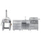 Outdoor Kitchen Series Modular Kitchen with a Wood fire Pizza Oven, 3 Drawer Cabinet, Sink, 30 in. BBQ Grill and Cabinet in Stainless-Steel