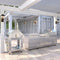 Outdoor Kitchen Series Modular Kitchen with a Dual Fuel Pizza Oven, 3 Drawer Cabinet, Sink, 30 in. BBQ Grill and Cabinet in Stainless-Steel