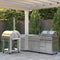 Outdoor Kitchen Series Modular Kitchen with a Wood Fire Pizza Oven, Corner Cabinet, Sink, 30 in. BBQ Grill and Cabinet in Stainless-Steel