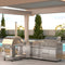Outdoor Kitchen Series Modular Kitchen with a Dual Fuel Pizza Oven, Corner Cabinet, Sink, 30 in. BBQ Grill and Cabinet in Stainless-Steel