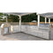 Outdoor Kitchen Series Modular Kitchen with a Wood fire Pizza Oven, 3 Drawer Cabinet, Corner Cabinet, Double Refrigerator Drawers with Cabinet, Sink, Side Burner and 30 in. BBQ Grill and Cabinet in Stainless-Steel