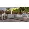 KoolMore Outdoor Kitchen Series Modular Kitchen with a Dual Fuel Pizza Oven, 3 Drawer Cabinet, Corner Cabinet, Double Refrigerator Drawers with Cabinet, Sink, Side Burner and a 30 in. BBQ Grill and Cabinet in Stainless-Steel