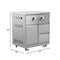 KoolMore Outdoor Kitchen Series Modular Kitchen with a Dual Fuel Pizza Oven, 3 Drawer Cabinet, Corner Cabinet, Double Refrigerator Drawers with Cabinet, Sink, Side Burner and a 30 in. BBQ Grill and Cabinet in Stainless-Steel
