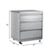 Outdoor Kitchen Series Modular Kitchen with a Wood fire Pizza Oven, 3 Drawer Cabinet, Refrigerator Cabinet, Double Refrigerator Drawers, Sink, Side Burner and a 30 in. BBQ Grill with Cabinet in Stainless-Steel