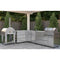 Outdoor Kitchen Series Modular Kitchen with a Wood fire Pizza Oven, 3 Drawer Cabinet, Corner Cabinet, Sink, Side Buner, 30 in. BBQ Grill and Cabinet in Stainless-Steel